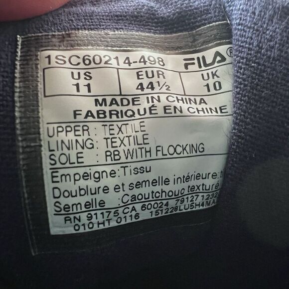 Fila Mid Blue/Gum Canvas Lace Up Athletic Skateboard Shoes Men's Size 11 - Picture 8 of 8